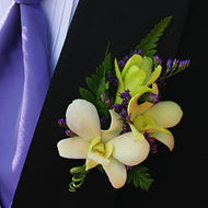 Boutonniere - White Orchid - Miami